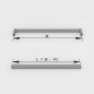 Emuca 7101449 Lot de 2 rails de penderie Luxe de 0,75 m de long avec supports, Aluminium et Plastique, Peint gris pierre