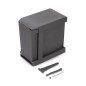 Emuca 8907023 Poubelles de recyclage pour la cuisine, 2 x 14L, fixation inférieure et extraction automatique, Acier et Plastiqu