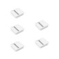 Emuca 5047212 Lot de 5 œillets de table Plaswire 85, carrés, 78x78mm, encastrés, Plastique, Blanc