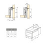 Emuca 4388325 Tiroir pour cuisine et salle de bain Ultrabox, 150, Peint en aluminium, Acier