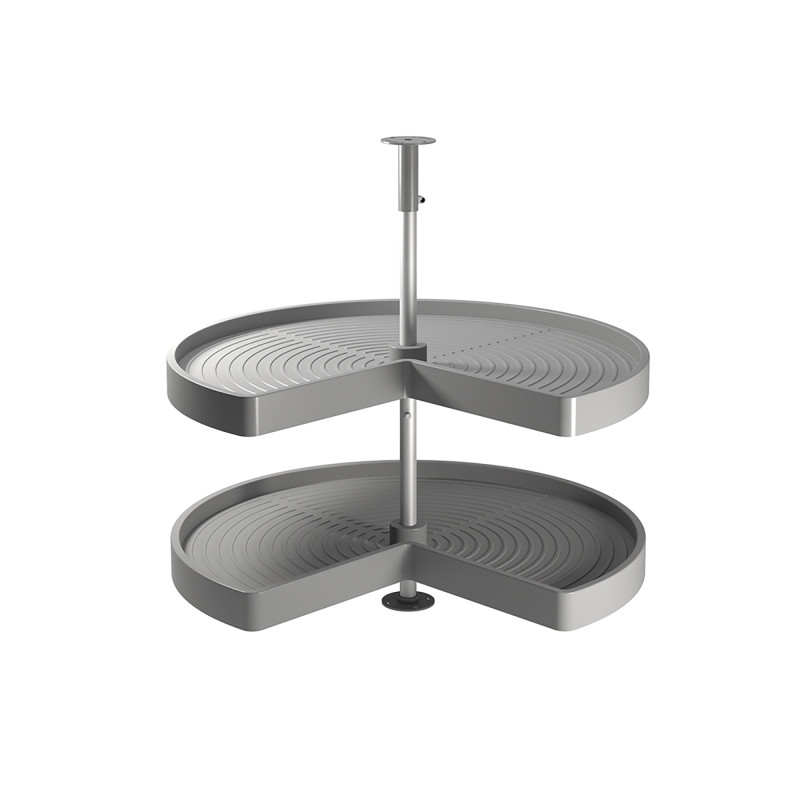 Emuca 8928921 jeu de plateaux rotatifs Shelvo 3 4, pour module de 900mm, plastique et aluminium, Gris