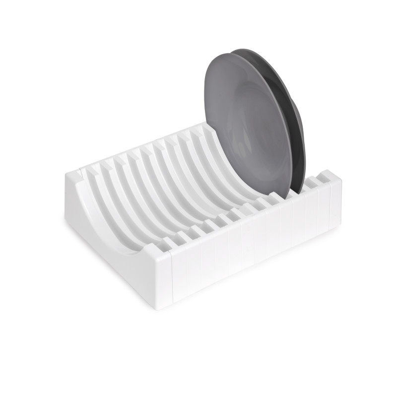 Emuca 8938515 Kit de rangement pour assiettes, 13 assiettes maximum, plastique, blanc