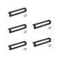 Emuca 9175214 Lot de 5 poignées pour meubles Cleveland, L144mm, entraxe 128mm, Zamak, Peint en noir