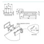 Emuca 1026214 Charnière pour porte en verre avec garniture, charnière horizontale avec embout de 40mm, pour porte de 8 12mm, al