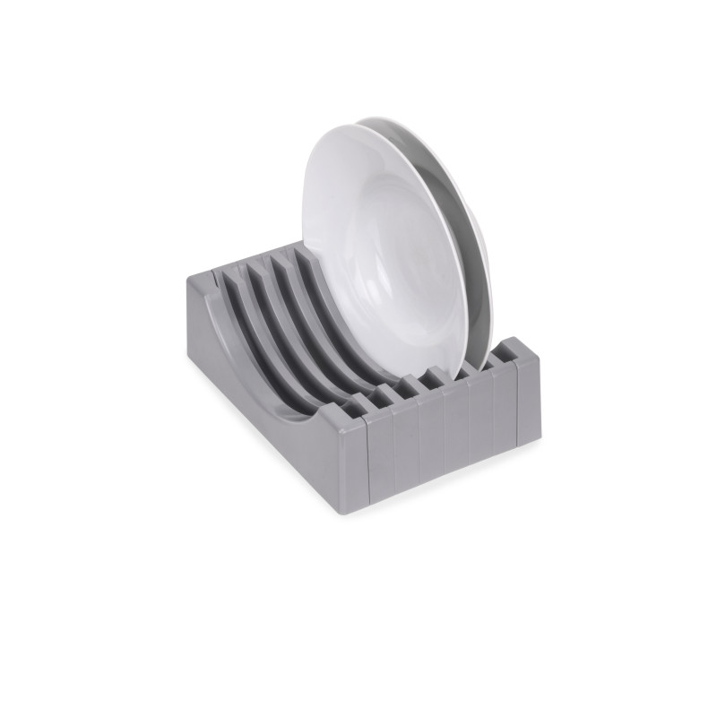 Emuca 8938521 Kit de rangement pour assiettes, 13 assiettes maximum, Plastique, Gris