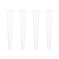 Emuca 2040412 Lot de 4 pieds Hairpin de 3 fils par table, hauteur 710mm, Acier, Peint en blanc