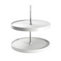 Emuca 8929015 Jeu de plateaux circulaires Shelvo pour meuble de cuisine, pour module de 800 mm, plastique et aluminium, blanc