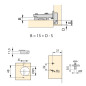 Emuca 1123807 Lot de 20 charnières droites X92N à visser et embases de montage mixtes, Diamètre 5x9.5mm, Hauteur 0, Acier, Nick