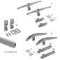 Emuca 7022449 Kit de fixation pour 1 étagère en bois, 1 module et 1 tringle de suspension longueur 1m Zero, Zamak, Gris pierre 