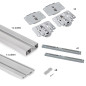 Emuca 6213562 Kit de 2 portes coulissantes et Flow de ferrures pour armoires à fermeture souple avec rails de surface 2,35m, pa