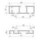 Emuca 6213562 Kit de 2 portes coulissantes et Flow de ferrures pour armoires à fermeture souple avec rails de surface 2,35m, pa