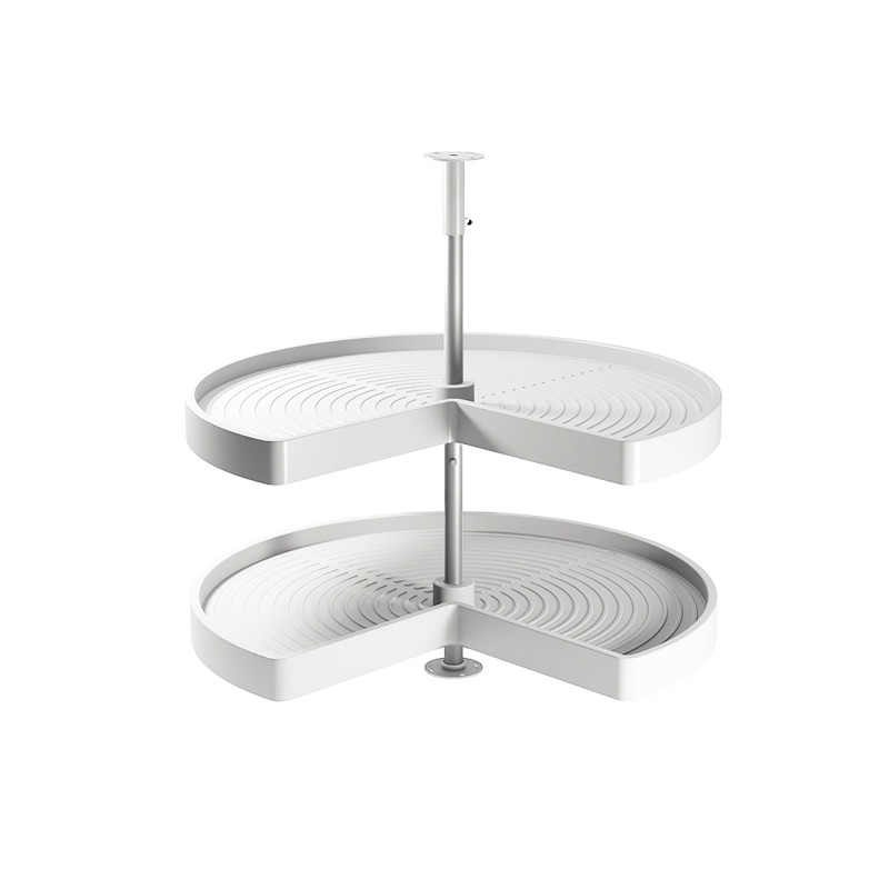 Emuca 8928915 jeu de plateaux rotatifs Shelvo 3 4, pour module de 900mm, plastique et aluminium, Blanc