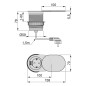 Emuca 5048065 Multiconnecteur Vertikal Flat 60, Acier inoxydable, Acier et Plastique.