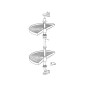 Emuca 8929321 jeu de plateaux rotatifs Shelvo 1 2 lune, pour module de 900mm, plastique et aluminium, Gris