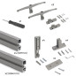 Emuca 7021849 Kit de cadre modulaireKit de Zero avec matériel de fixation murale, Aluminium et Zamak, Peint gris pierre