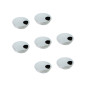 Emuca 5073211 Lot de 7 passe câbles circulaires, diamètre 80mm, Zamak, Chromé, pour montage encastré