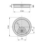 Emuca 5073211 Lot de 7 passe câbles circulaires, diamètre 80mm, Zamak, Chromé, pour montage encastré