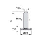 Emuca 2020905 Lot de 20 pieds de nivellement pour meubles, réglage interne, M10, diamètre 23mm, hauteur 46mm, Acier et Plastiqu