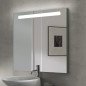 Emuca 5148120 Miroir de salle de bain Pegasus avec éclairage frontal LED, rectangular 600 x 700 mm, AC 230V 50Hz, 6 W, Aluminiu