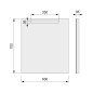 Emuca 5148120 Miroir de salle de bain Pegasus avec éclairage frontal LED, rectangular 600 x 700 mm, AC 230V 50Hz, 6 W, Aluminiu