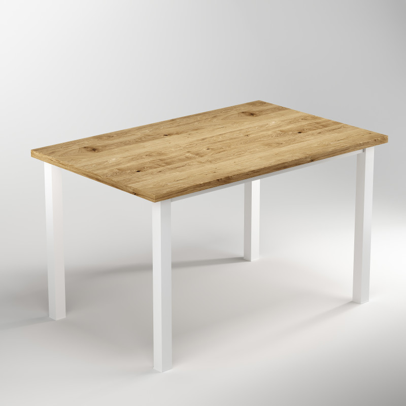 Emuca 2047212 Pieds carrés et cadre de table, 50x50mm, 1150x750mm, Acier, Peint en blanc