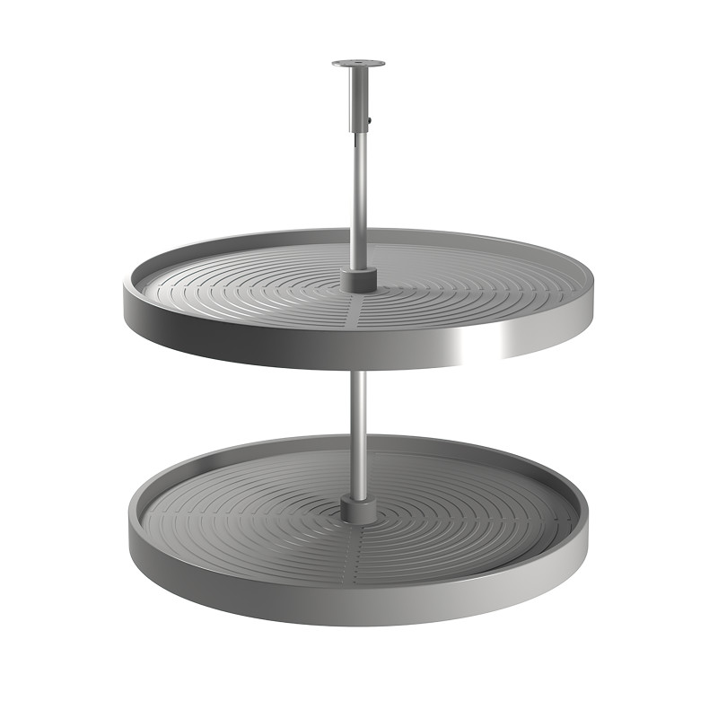 Emuca 8929021 Jeu de plateaux circulaires Shelvo pour meuble de cuisine, pour module de 800 mm, plastique et aluminium, Gris