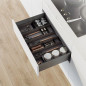 Emuca 3069035 Organisateur Orderbox pour tiroir, 100x470 nn, Gris anthracite, Acier et Bois