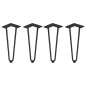 Emuca 2040314 Lot de 4 pieds Hairpin de 2 s par fils table, hauteur 400mm, Acier, Peint en noir