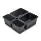 Emuca 8098523 Kit de 4 bacs organisateurs pour tiroirs de salle de bains Tidy, plastique, gris anthracite