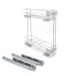 Emuca 8354025 Porte bouteilles latéral extractible Supra avec fermeture amortie, module 150mm, Acier, Peint aluminium