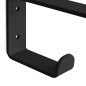 Emuca 4101514 Jeu de supports pour étagères en bois Shelf avec cintre intégré, Acier, Peint en noir