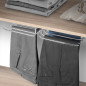 Emuca 7017911 Porte pantalons double amovible Self pour armoire., Chromé, Acier et Plastique.