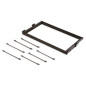 Emuca 7089013 Kit de 7 tringles à pantalon et cadre coulissant pour armoires Moka, fermeture souple, réglable, module 600mm, Al