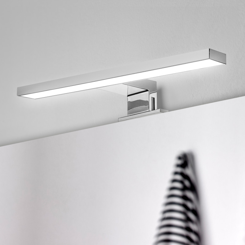 Emuca 5149111 Spot LED pour miroir de salle de bain Virgo (AC 230V 50Hz), 6 W, Chromé, Plastique