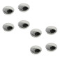 Emuca 5070811 Lot de 8 passe câbles circulaires, diamètre 60mm, Zamak, Chromé, pour montage encastré