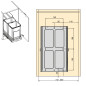 Emuca 8131765 Bac à recyclage pour montage inférieur et extraction manuelle automatique dans les éléments de cuisine, Inox 2x12