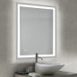 Emuca 5151020 Miroir de salle de bain Heracles avec éclairage LED frontal et décoratif (AC 230V 50Hz), 34 W, Plastique et Verre