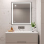 Emuca 5151020 Miroir de salle de bain Heracles avec éclairage LED frontal et décoratif (AC 230V 50Hz), 34 W, Plastique et Verre