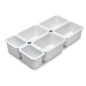 Emuca 8098615 Kit de 6 bacs organisateurs pour tiroirs de salle de bains Tidy, en plastique, blanc