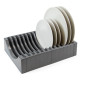 Emuca 8938523 Kit de rangement pour assiettes, 13 assiettes maximum, Plastique, Gris antracite