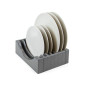 Emuca 8938523 Kit de rangement pour assiettes, 13 assiettes maximum, Plastique, Gris antracite