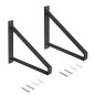 Emuca 4101414 Jeu de supports pour étagères en bois Shelf avec forme triangulaire, Acier, Peint en noir