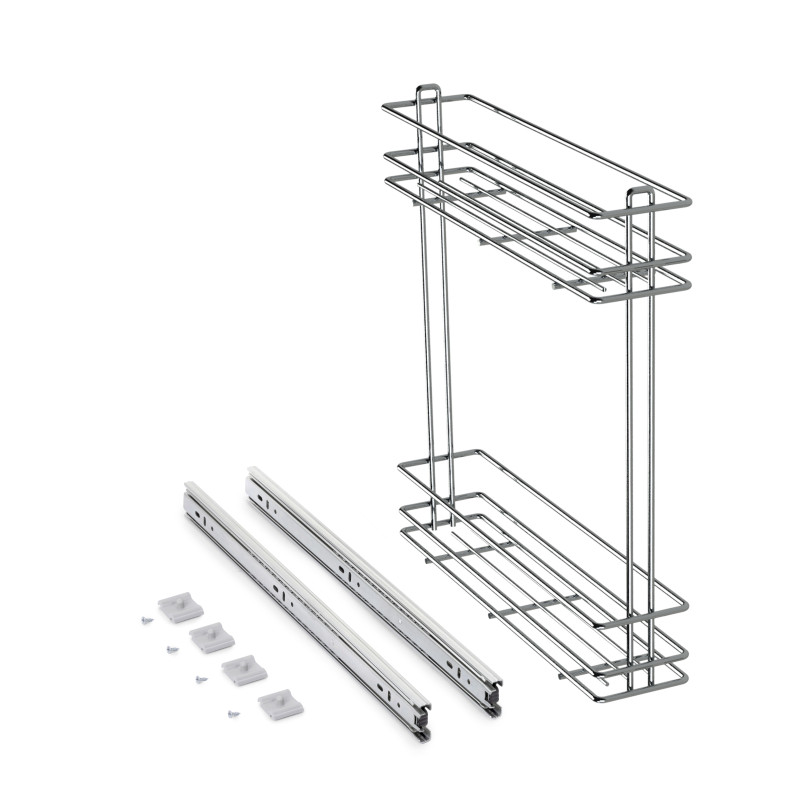 Emuca 8380911 Porte bouteilles extractible SupraMax, module 150mm, acier, chromé