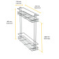 Emuca 8380911 Porte bouteilles extractible SupraMax, module 150mm, acier, chromé