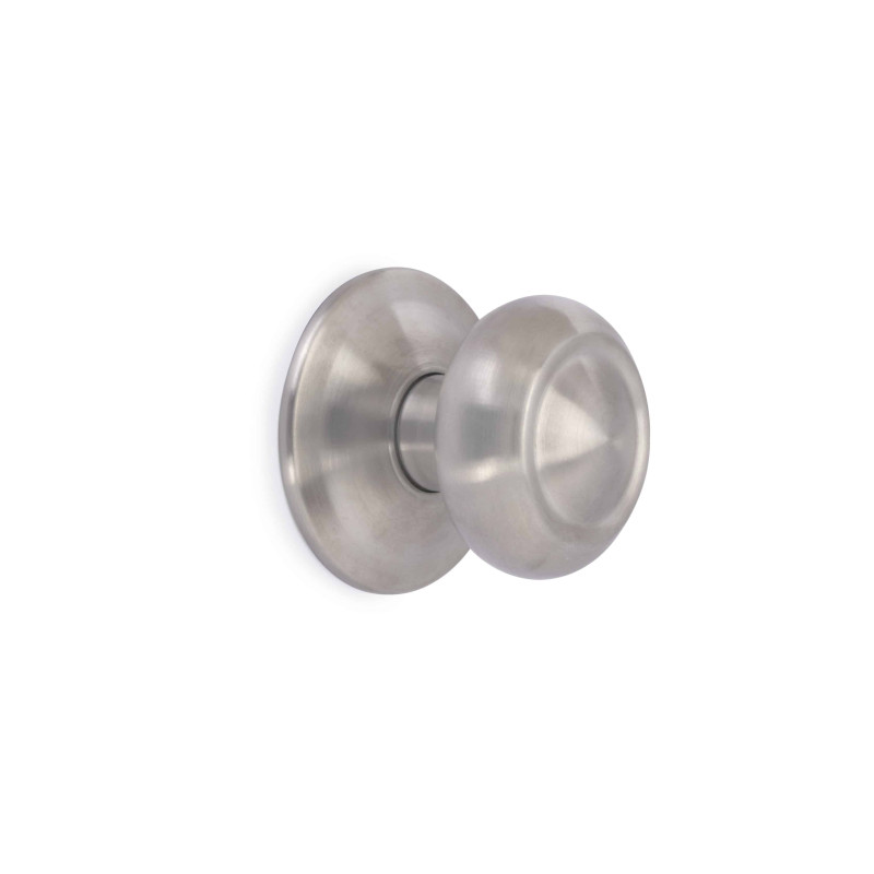 Emuca 9172965 Bouton de porte d entrée, Modèle Fedora, Ø70mm poignée pour porte d entrée, Acier inoxydable, Nickel satiné