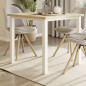 Emuca 2047112 Pieds carrés et cadre de table, 50x50mm, 750x750mm, Acier, Peint en blanc