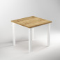 Emuca 2047112 Pieds carrés et cadre de table, 50x50mm, 750x750mm, Acier, Peint en blanc