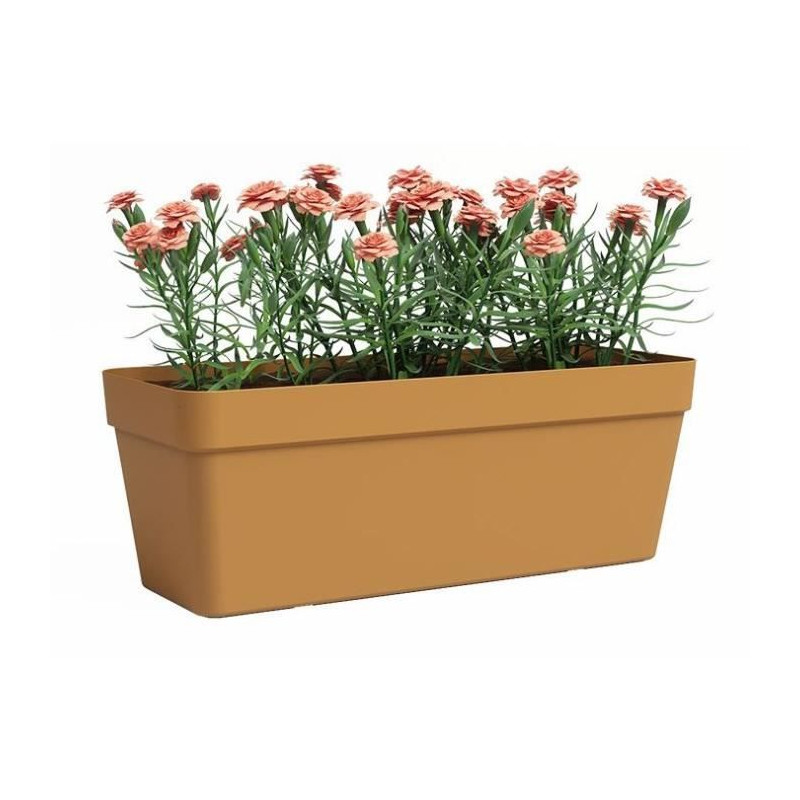 Jardiniere - Plastique - Jaune miel - Rectangulaire - L49,9 x P20 x H18,1cm - ARTEVASI