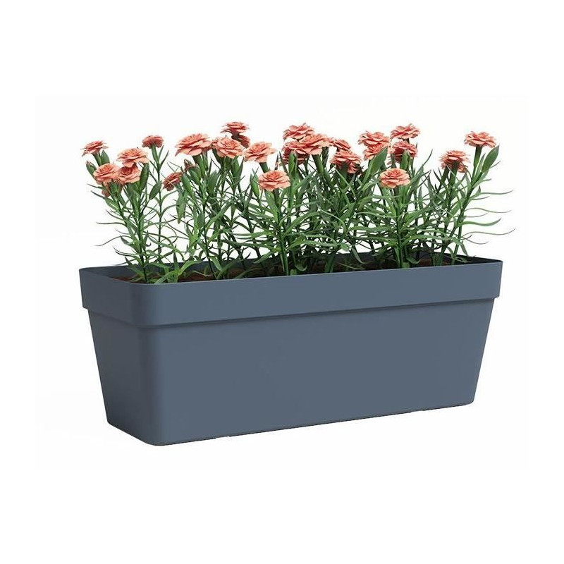 Jardiniere - Plastique - Bleu Ardoise - Rectangulaire - L49,9 x P20 x H18,1cm - ARTEVASI