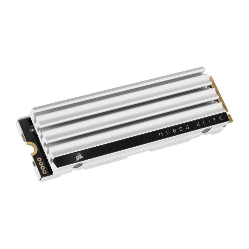 Disque SSD interne - CORSAIR - MP600 ELITE 1TB Gen4 PCIe x4 NVMe M.2 SSD optimisé pour PS5 avec dissipateur LP - Blanc